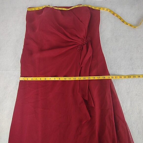 Jordan Women's Burgundy Formal, Wedding Prom, Strapless With Cover Dress Size 20 - Picture 9 of 14
